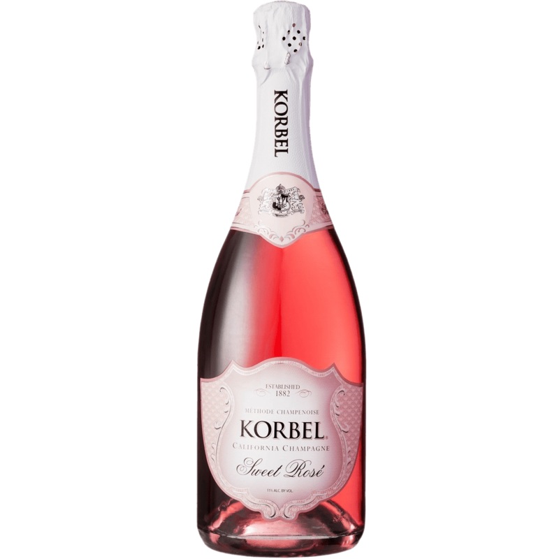 Korbel Sparkling California Sweet Rose Sparkling Champagne - 750ML