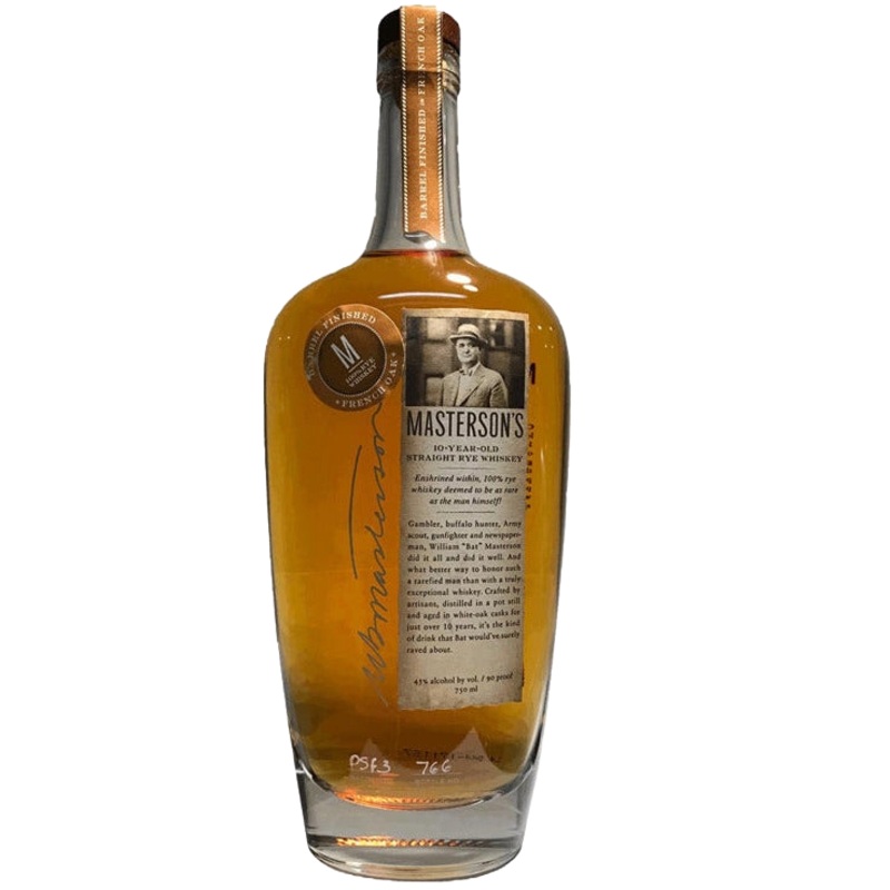 Masterson's Straight Rye Whiskey French Oak Barrel Finished 10 Yr - 750ML