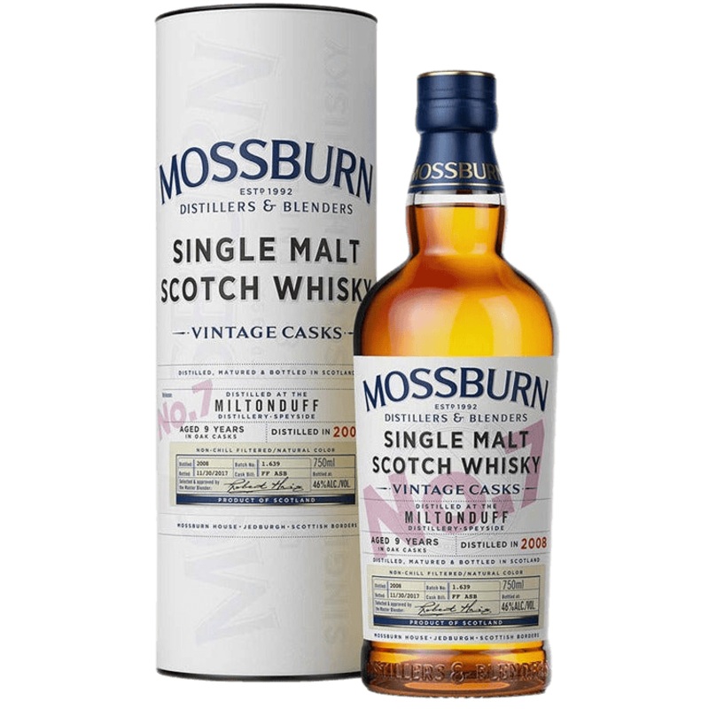 Mossburn Single Malt Scotch Miltonduff Distillery Vintage Casks No. 7 9 Yr - 750ML