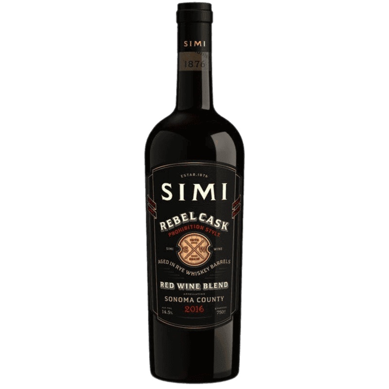 Simi Rebel Cask Red Wine Blend Aged In Rye Whiskey Barrels Sonoma County - 750ML