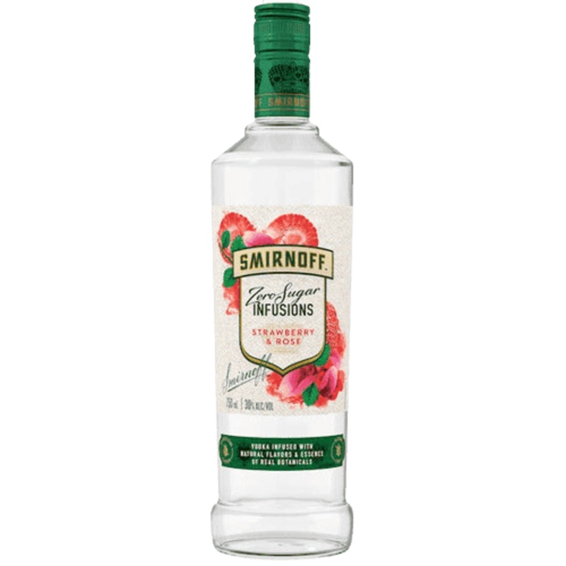 Smirnoff Zero Sugar Infusions Vodka, Strawberry & Rose - 750ML