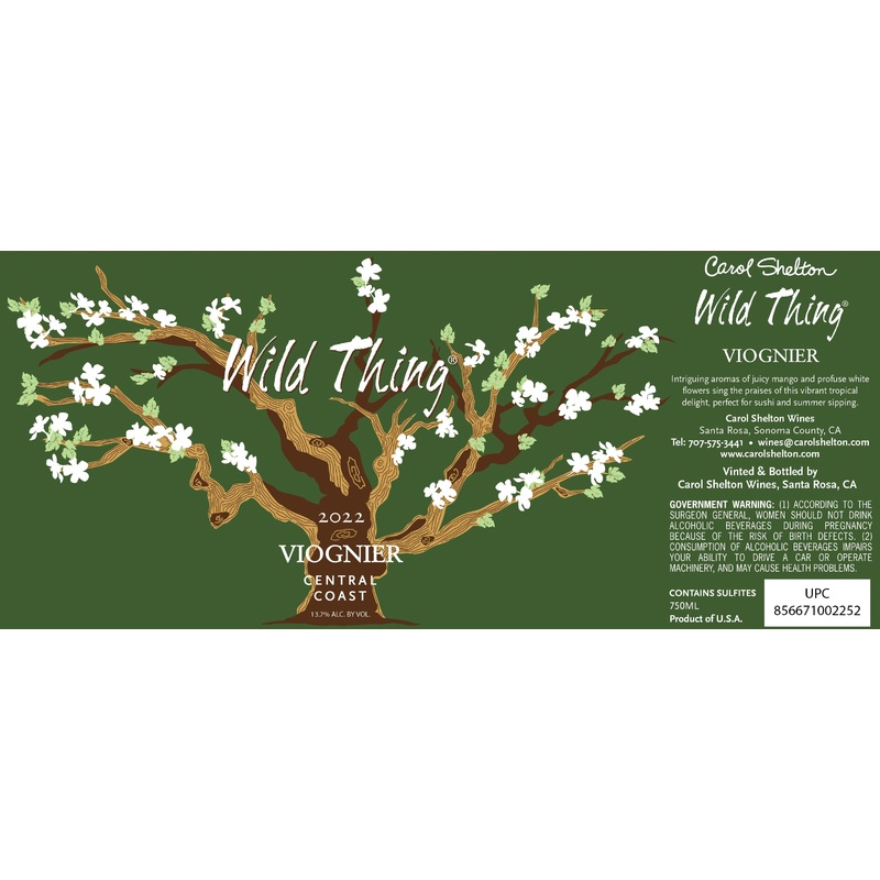 Carol Shelton Wild Thing Viognier 2022 750 ML
