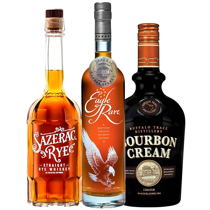 Eagle Rare 10 Yr QLS Barrel Select, Sazerac, Buffalo Trace Cream 3-Pack