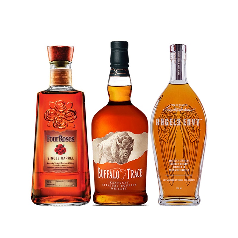 Four Roses Single Barrel, Buffalo Trace & Angel's Envy 3-Pack Bundle