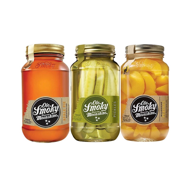 Ole Smoky Apple Pie + Pickles + Peaches Moonshine Combo