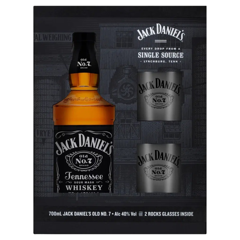 Jack Daniel's Gift Pack With 2 Glasses 700ml