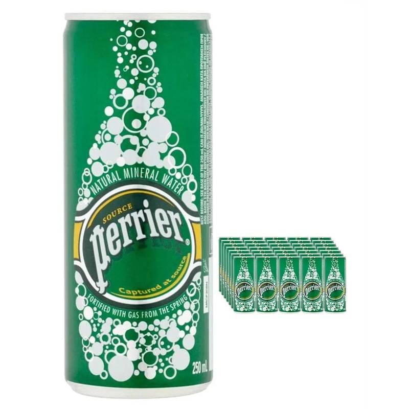 Perrier Sparkling Mineral Water Cans Multipack, 35 x 250 ml