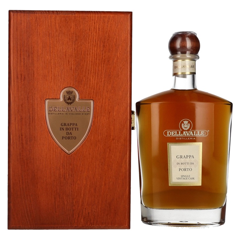 Dellavalle Grappa In Botti Da PORTO Single Vintage Cask 42% Vol. 0,7l in Holzkiste