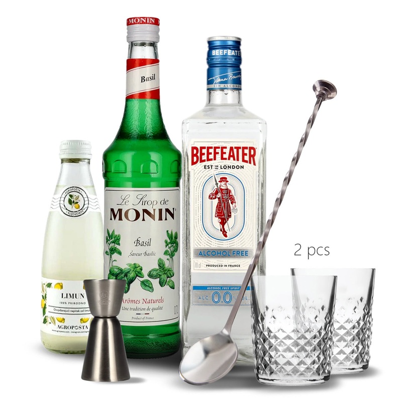Basil Breeze Mocktail Set [with glasses, 2 pcs]
