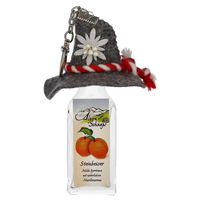 Nannerl Alpenschnaps STEINBEISSER Marille 35% Vol. 0,02l with felt hat