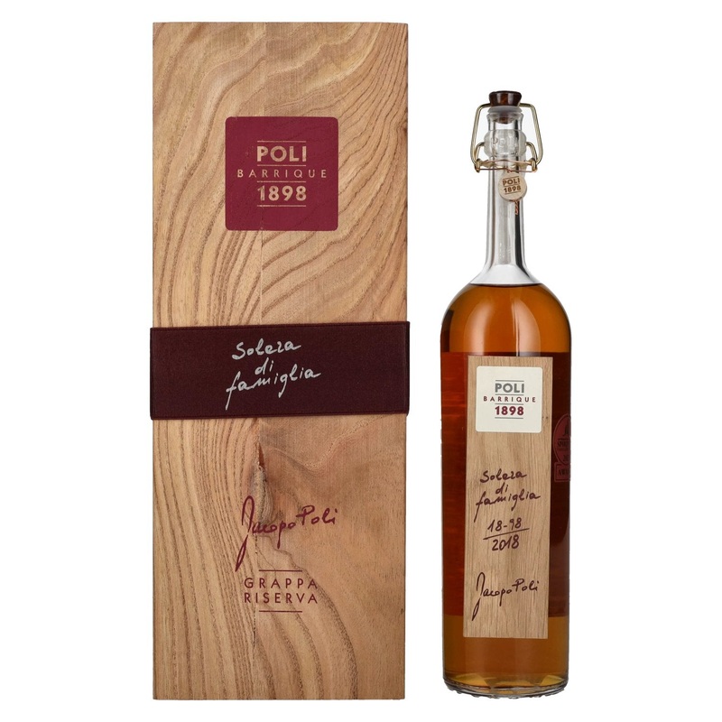Poli Grappa Barrique Solera di Famiglia 55% Vol. 0,7l in wooden box