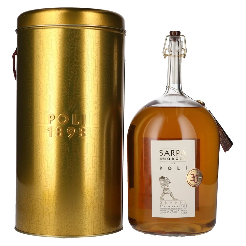 Poli Grappa Sarpa Oro di Poli 40% Vol. 3l in Giftbox