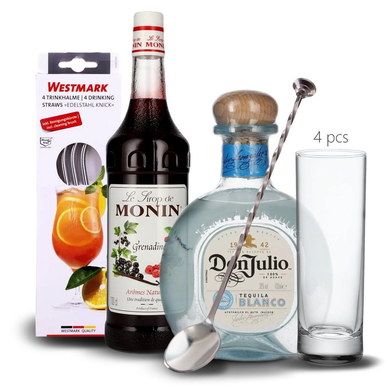Tequila Sunrise Cocktail Set [with glasses, 4 pcs]
