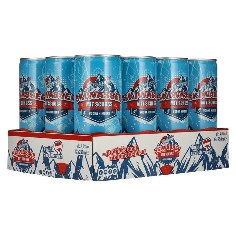 Gschpusi Skiwasser with Schuss Pfand 4% Vol. 12x0,25l Dosen