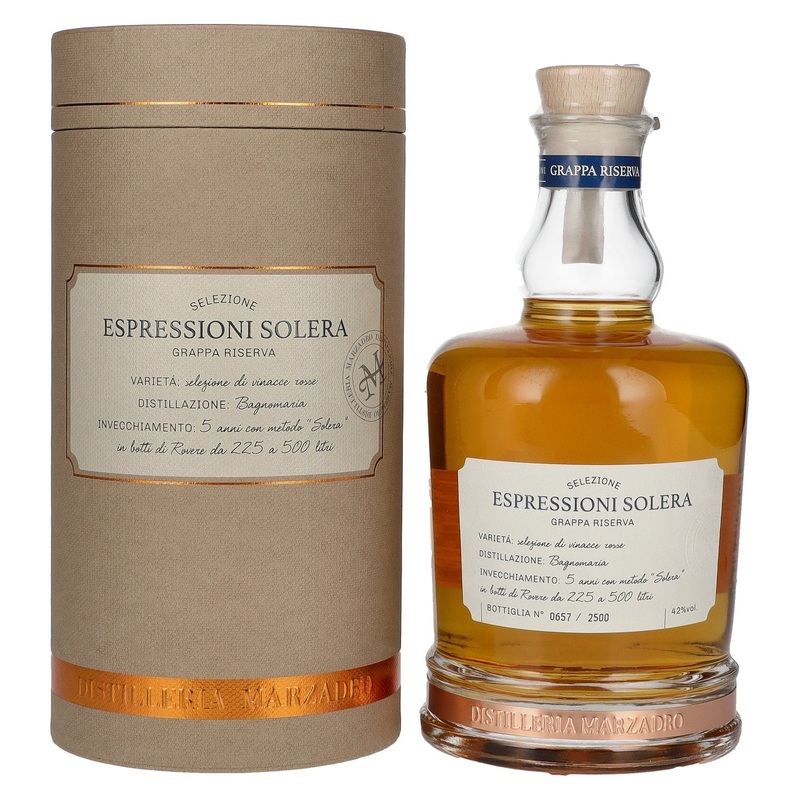 Marzadro ESPRESSIONI SOLERA Grappa 42% Vol. 0,7l in Giftbox
