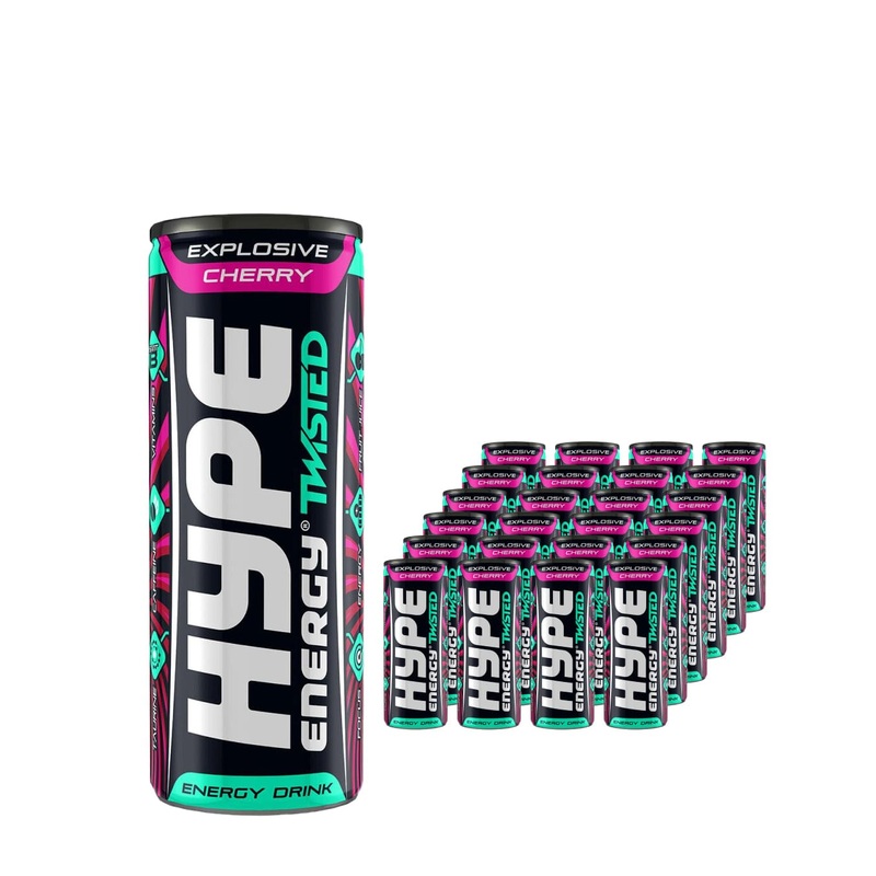 Hype Twisted Explosive Cherry Energy Drink Multipack, 24 x 250 ml
