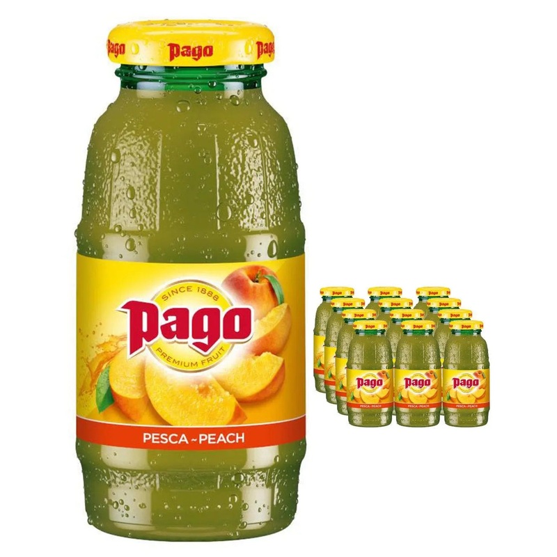 Pago Peach Juice Multipack, 12 x 200 ml