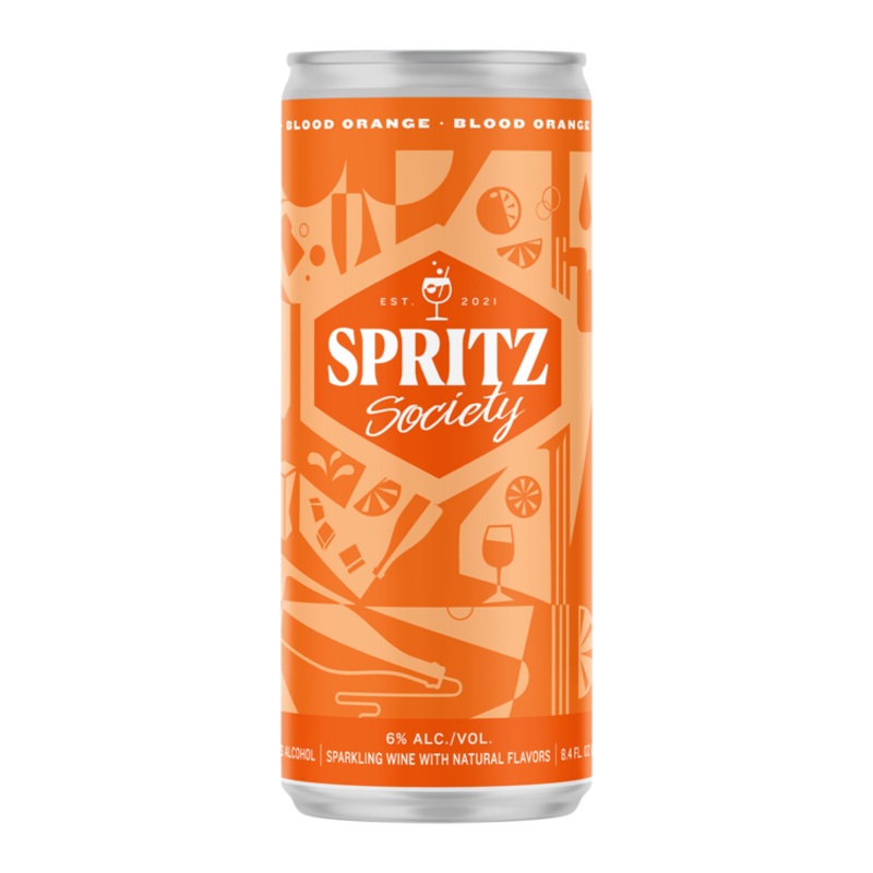 SPRITZ SOCIETY BLOOD ORANGE CAN 4P