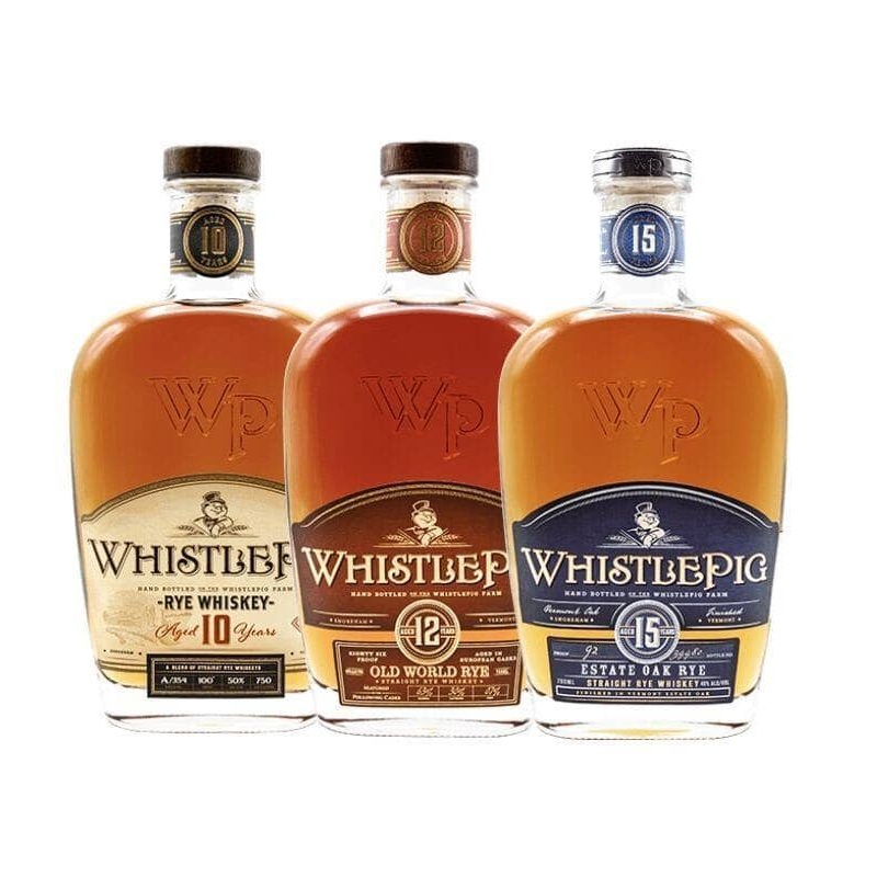 WhistlePig 10, 12, 15 Year Straight Rye Whiskey Bundle 750mL