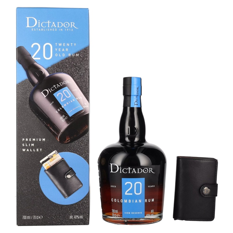 Dictador 20 Years Old ICON RESERVE Colombian Rum 40% Vol. 0,7l in Giftbox with wallet