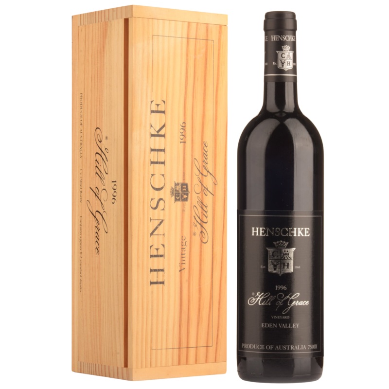 1996 Henschke Hill of Grace Shiraz 750ml wood box