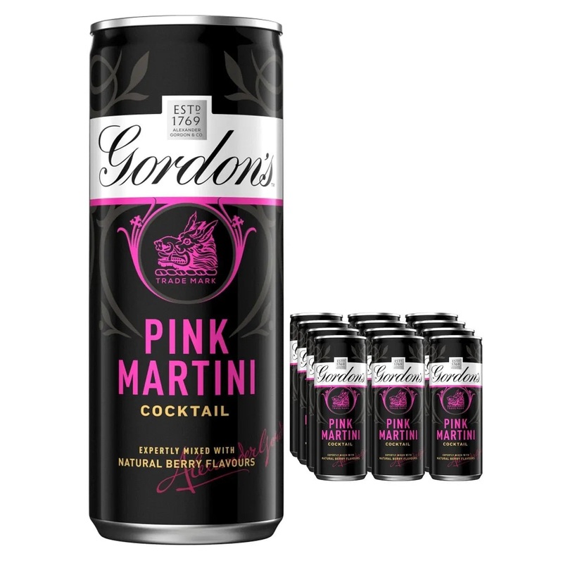 Gordon's Pink Martini Premixed Cocktail Can Multipack, 12 x 250 ml