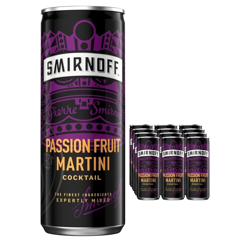 Smirnoff Passion Fruit Martini Premixed Cocktail Can Multipack, 12 x 250 ml