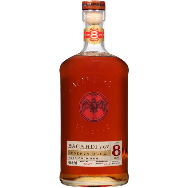 BACARDI RUM GOLD RSV OCHO 8YR 80