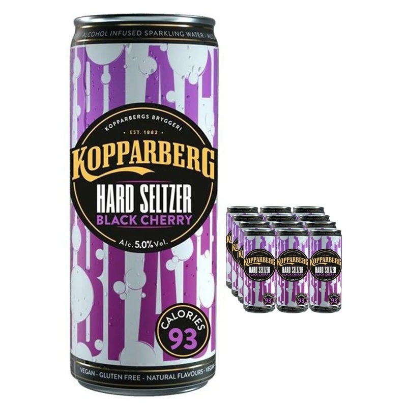 Kopparberg Black Cherry Hard Seltzer Premixed Can Multipack, 12 x 330 ml