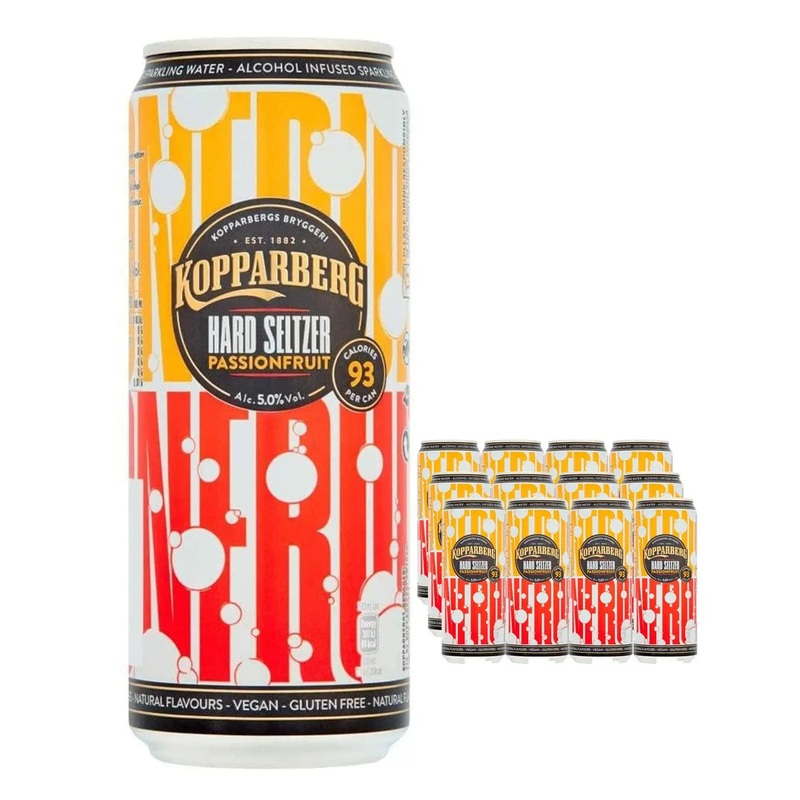 Kopparberg Passionfruit Hard Seltzer Premixed Can Multipack, 12 x 330 ml
