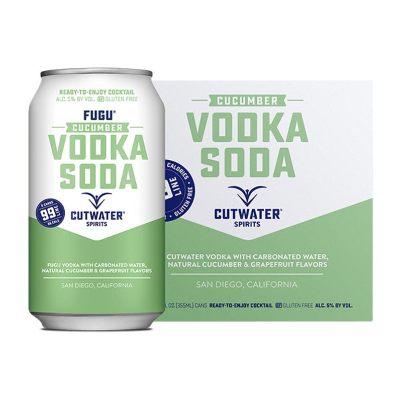 Cutwater Cucumber Vodka Soda Cocktail 4 Pack-12oz Can