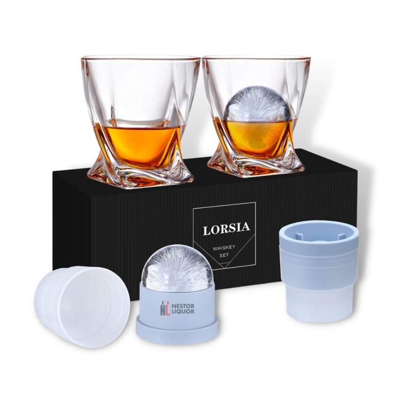 Lorsia Whiskey Rock Glass Set Gift Box 11oz