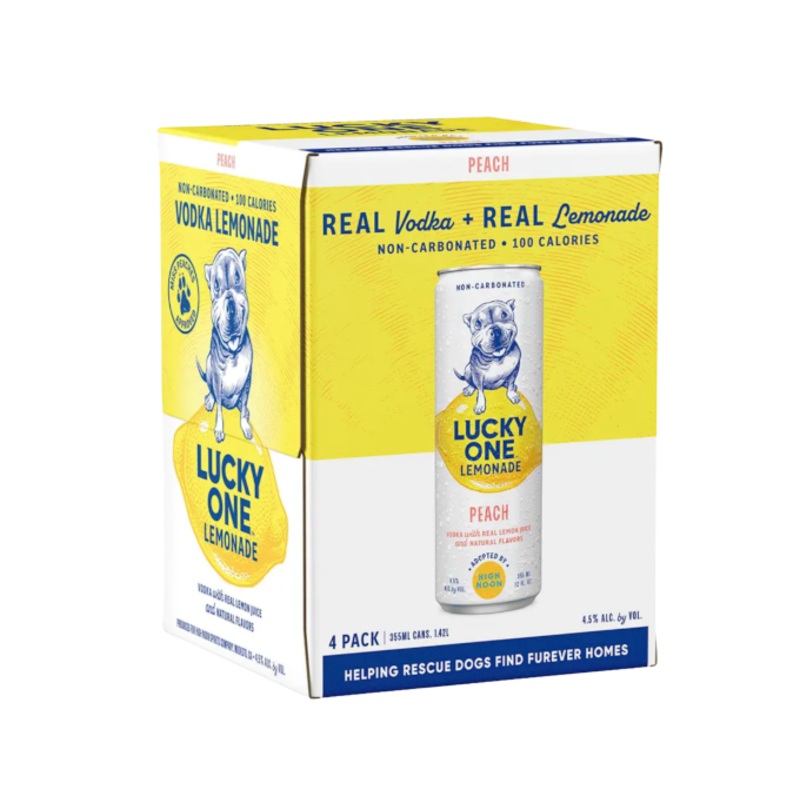 Lucky One Lemonade Peach 12oz 4-Pack Can