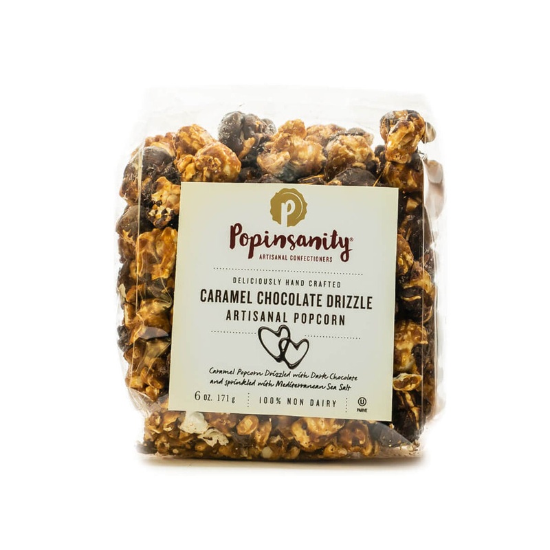 Popinsanity Caramel Chocolate Drizzle Gourmet Popcorn 6Oz Bag