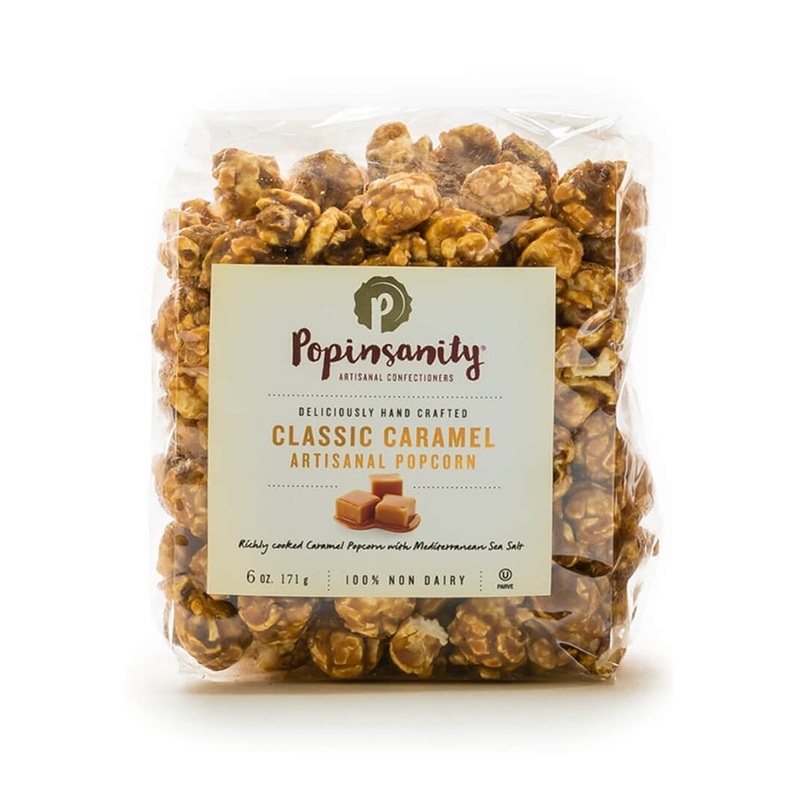 Popinsanity Classic Caramel Fancy Popcorn | Kosher Non Dairy 6Oz Bag