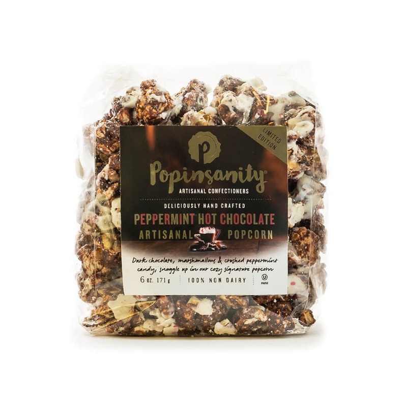 Popinsanity Peppermint Hot Chocolate Popcorn 6Oz Bag
