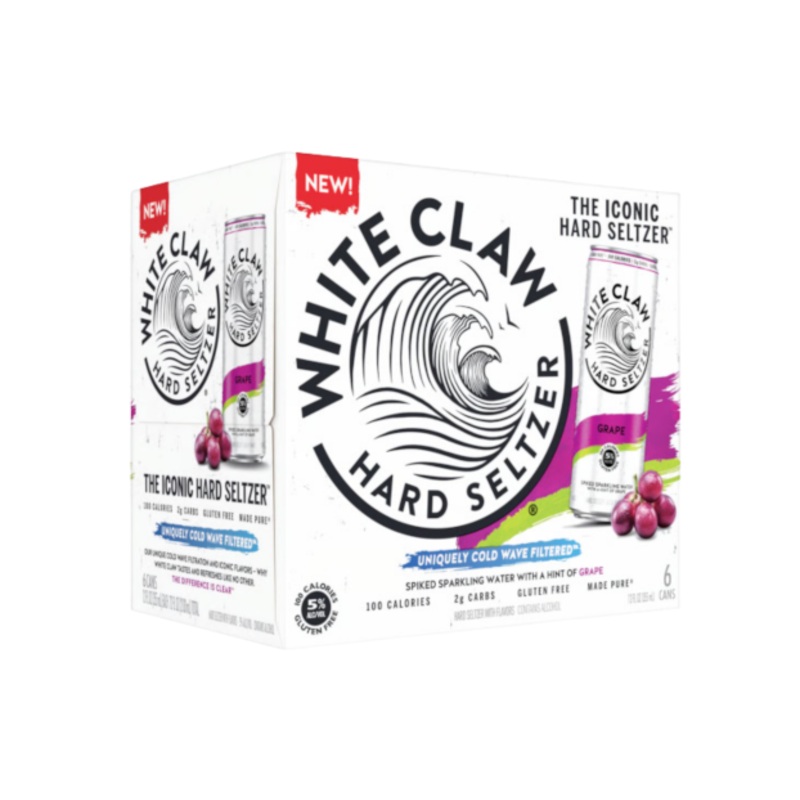 White Claw Hard Seltzer Grape 12oz 6-Pack Can