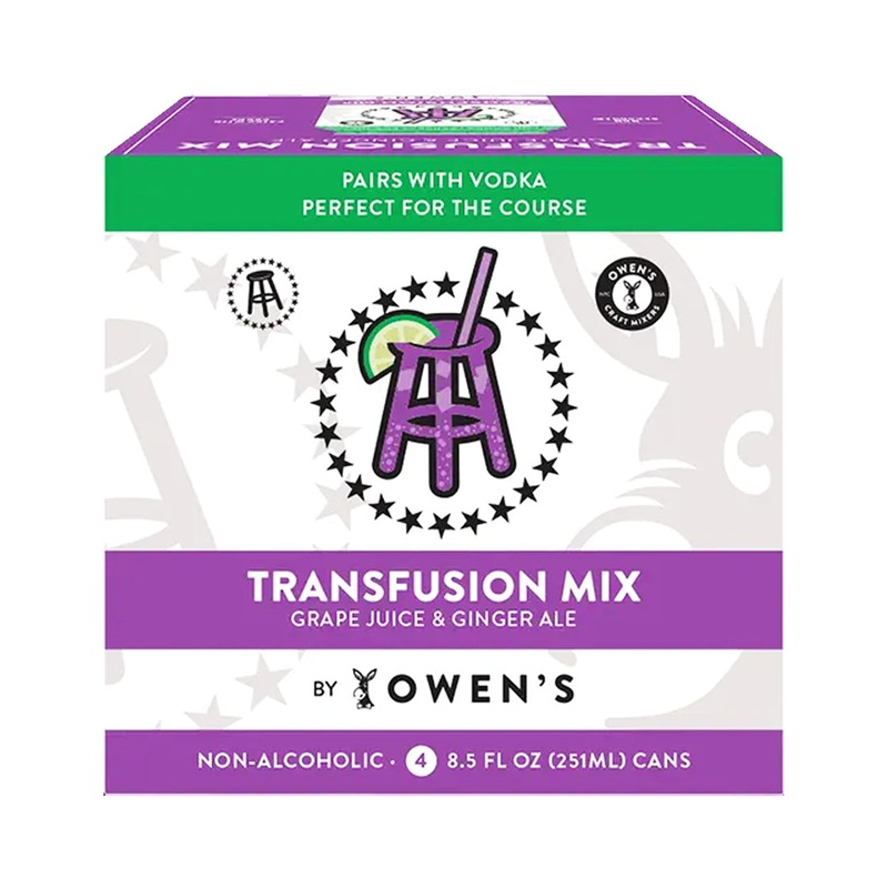 Owen's Barstool Transfusion Mix - Grape Juice & Ginger Ale 4PK