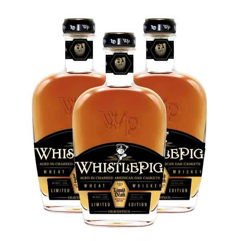WhistlePig X Liquid Death Gravestock Wheat Whiskey 3pk