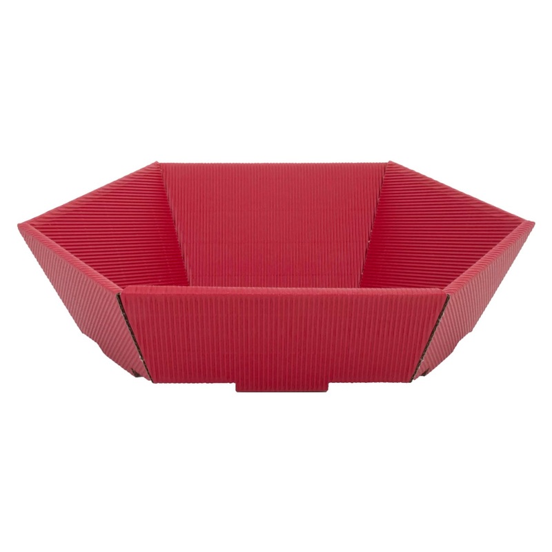 Gift basket hexagonal red 27x29x10.5 cm