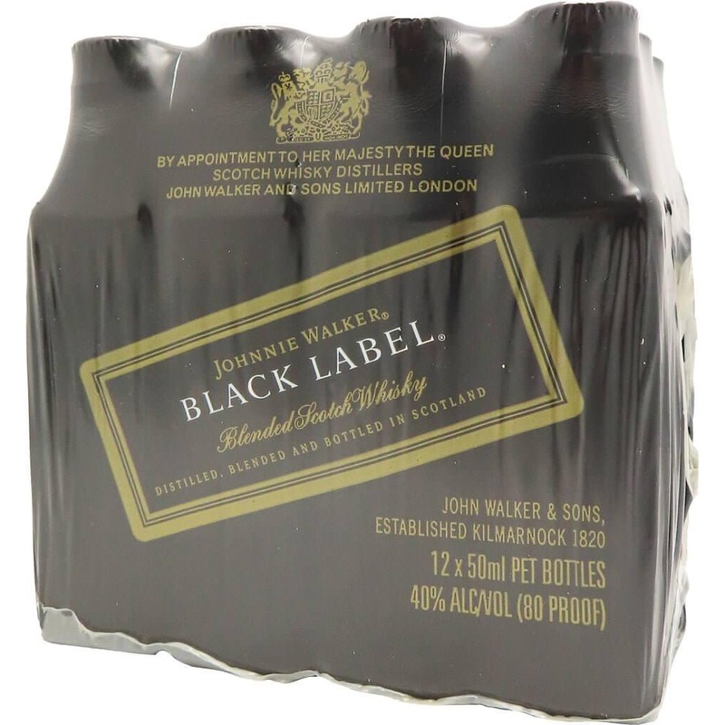 Johnnie Walker Black Blended Scotch Whisky 50ml 12pk