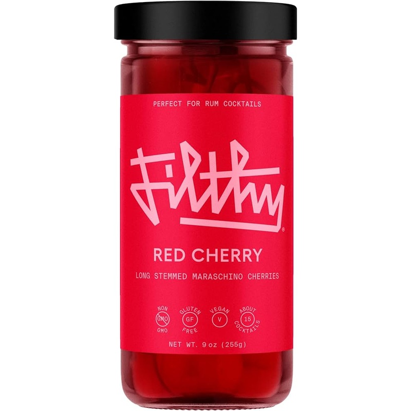 Filthy Red Cherry Long Stemmed Maraschino Cherries 9oz