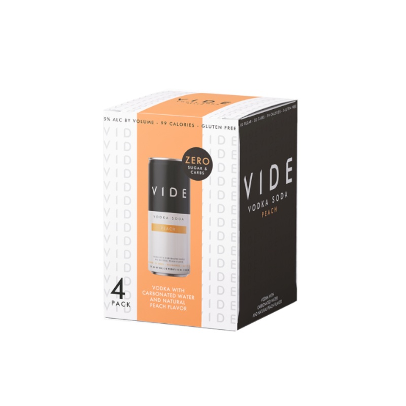 Vide Peach Vodka Soda 12oz 4-Pack Can