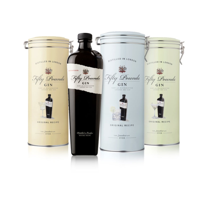 FIFTY POUNDS LONDON DRY GIN 87 TIN