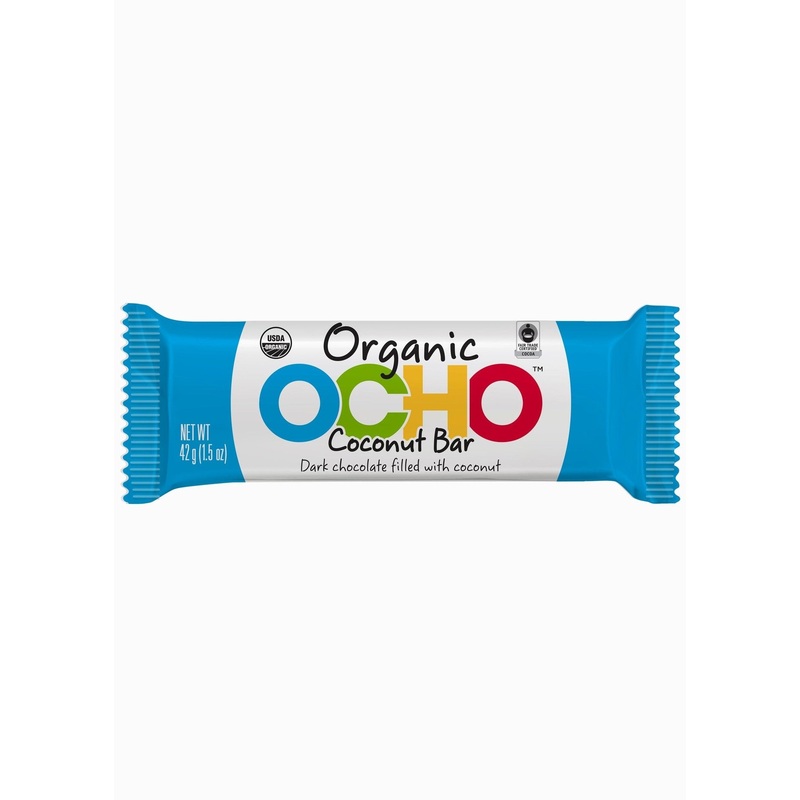 OCHO CANDY Organic Dark Chocolate Coconut Bar