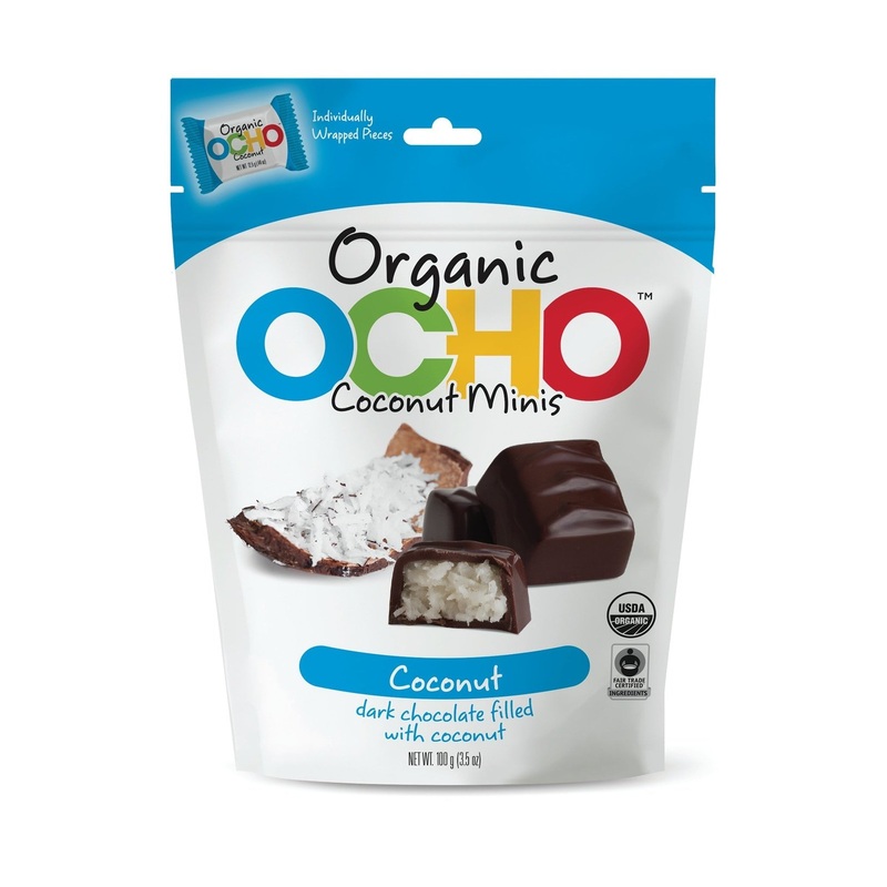 OCHO CANDY Organic Dark Chocolate Coconut Minis Pouch