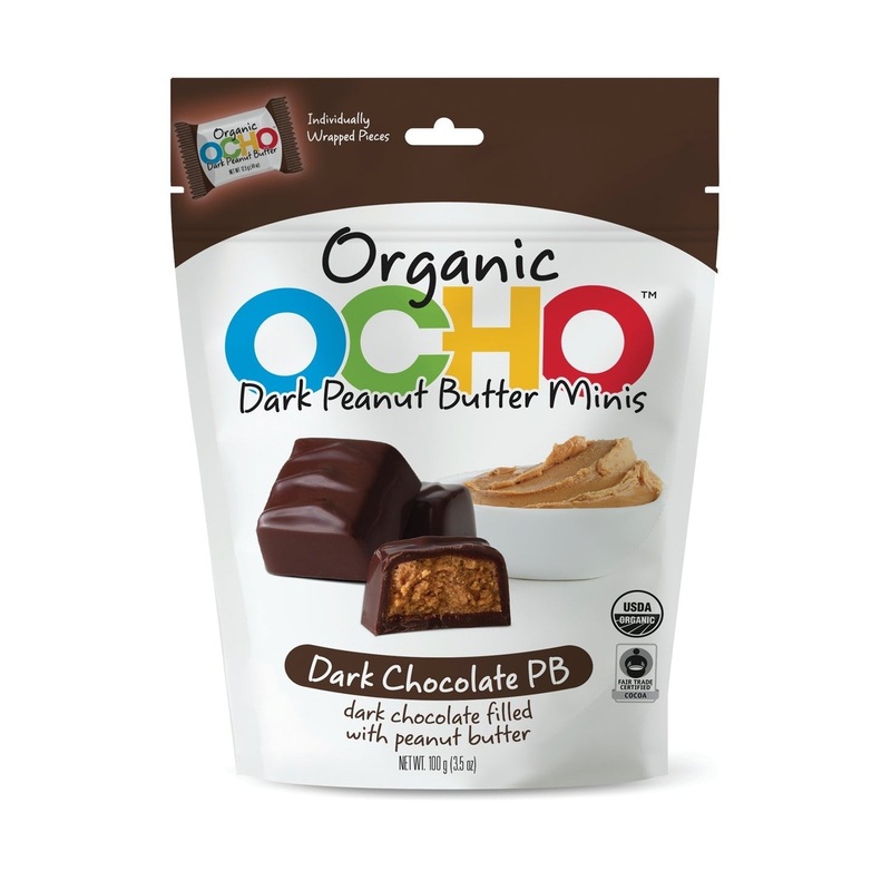 OCHO CANDY Organic Dark Chocolate Peanut Butter Minis Pouch