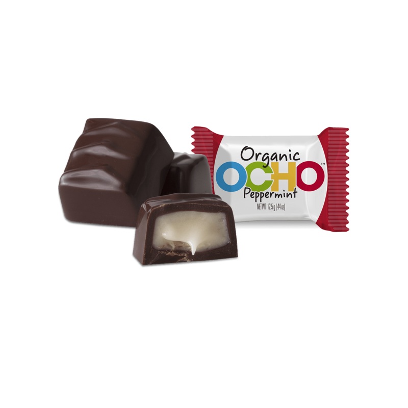 OCHO CANDY Organic Dark Chocolate Peppermint Mini Bar