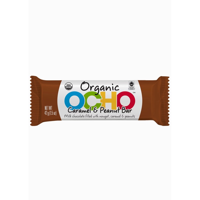 OCHO CANDY Organic Milk Chocolate Caramel & Peanut Bars