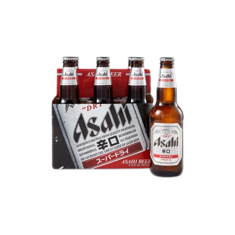 Asahi Dry Beer 12oz 6-Pack Bottle